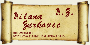 Milana Zurković vizit kartica